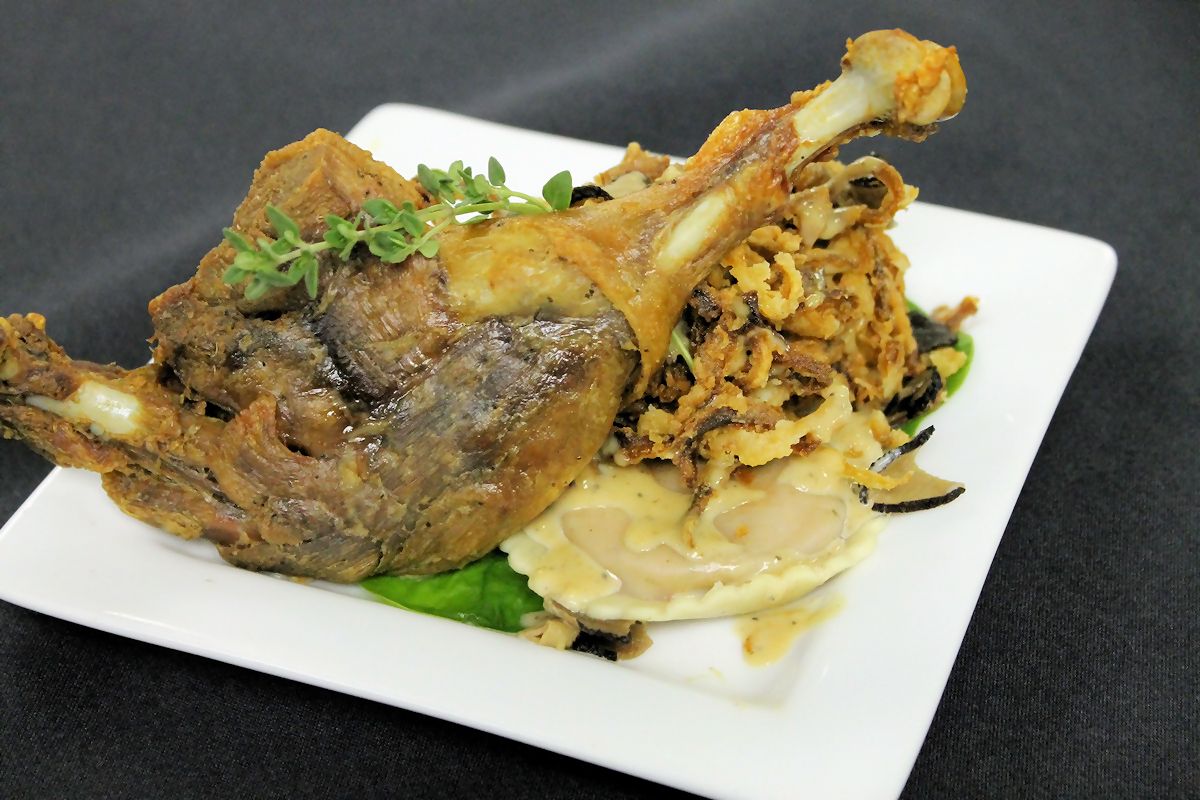 Cucina della Cucina Duck Confit with Balsamic Glazed Apples Ravioli